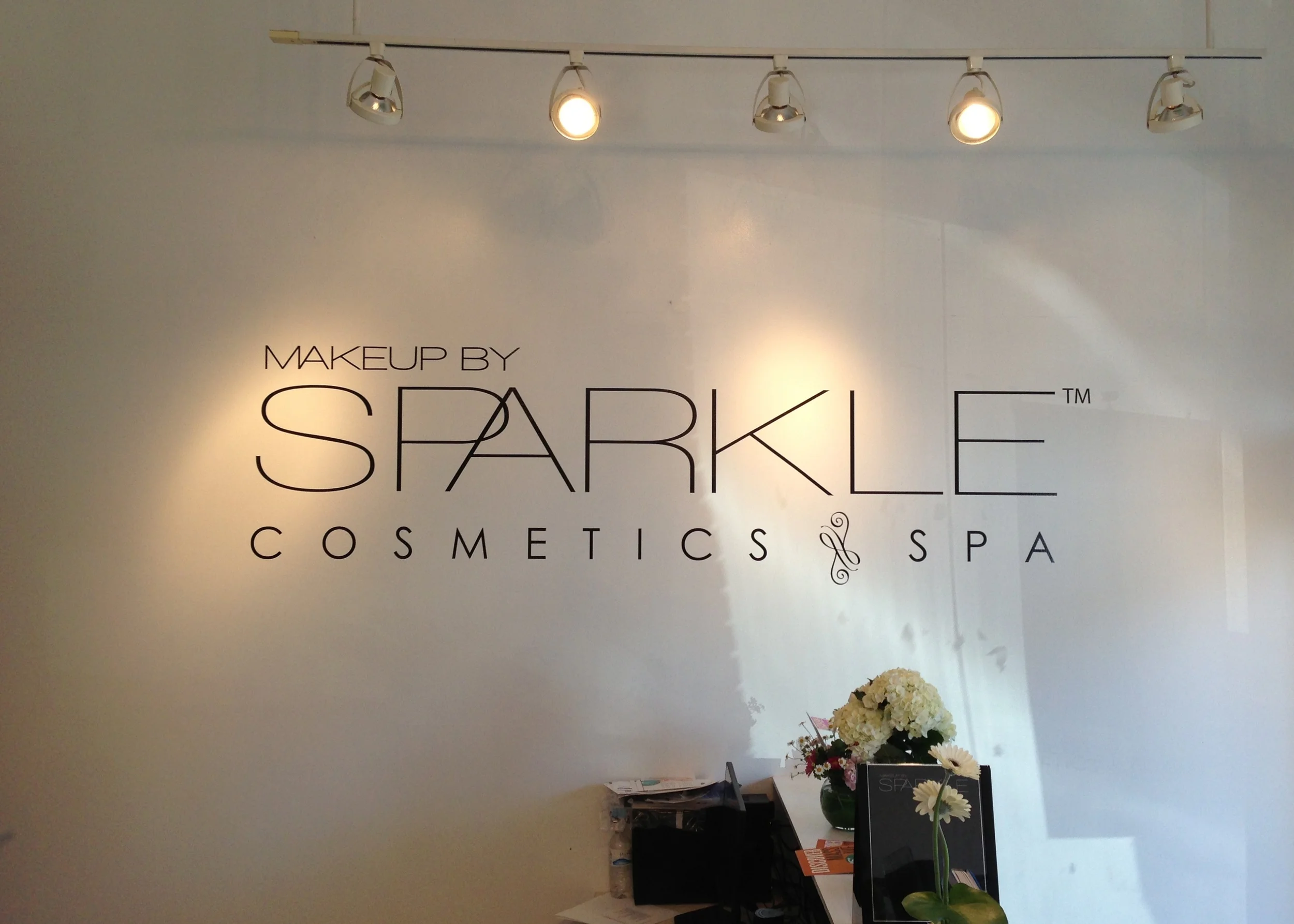 Interior Reception Vinyl Wall Graphics for Makeup By Sparkle