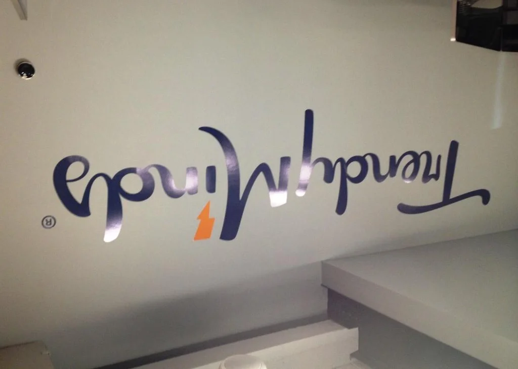 Interior Vinyl Wall Logo for Trendy Minds