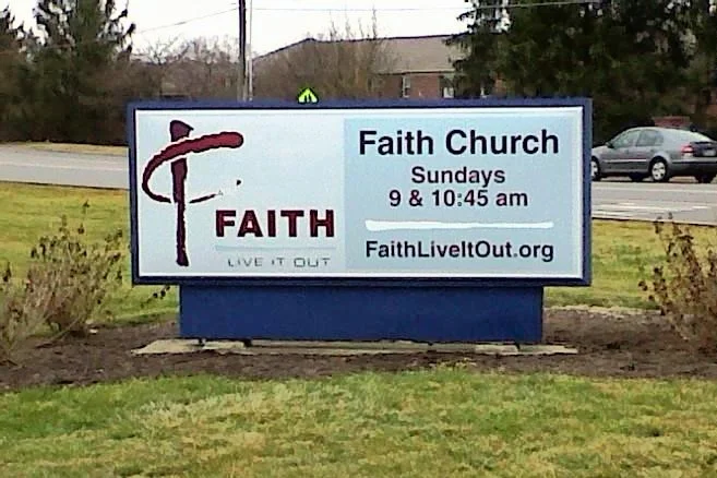 Faith Church Illuminated Entry Monument Sign