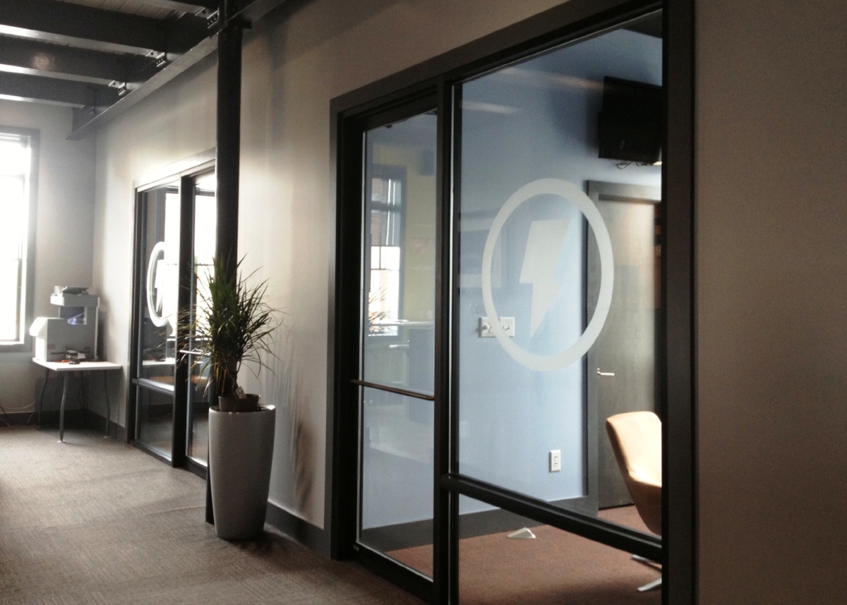 Interior Office Window Etched Graphics for Trendy Minds