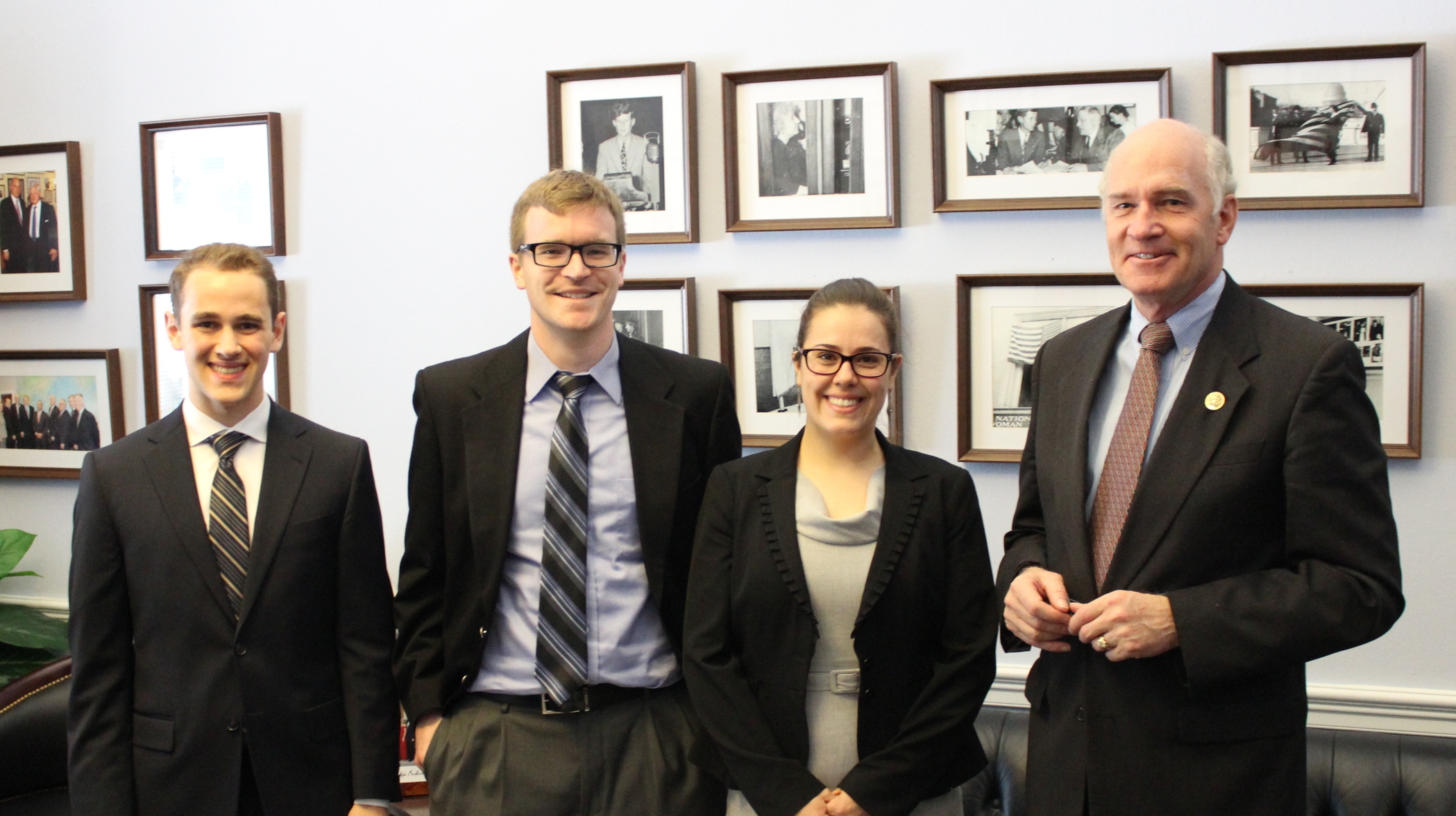 From left to right: Zane Markel, Scott Grindy, Ellie Bors, Representative Bill Keating.