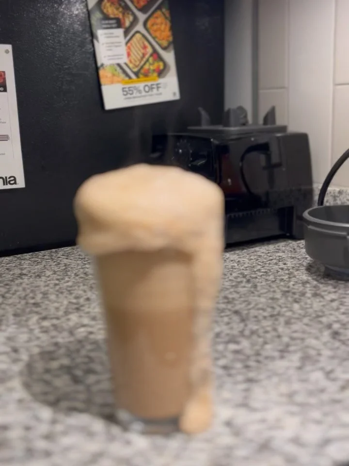 This is not a steaming weird beer. It&rsquo;s what happens when you froth, hot chocolate almond milk. Doesn&rsquo;t mean I&rsquo;m not going to drink this hot ass drink without a coozy though. Seemed fitting.