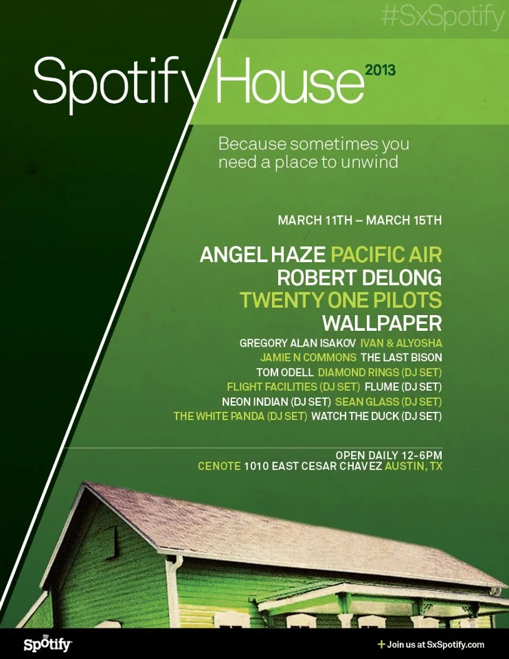 Today at SXSW you can find us at the Spotify House at The Driskill at 604 Brazos St. at 1:30pm!
Can’t make it to the Spotify House? No worries, we play again tonight at 8:05pm at 4901 W. William Cannon Drive!
