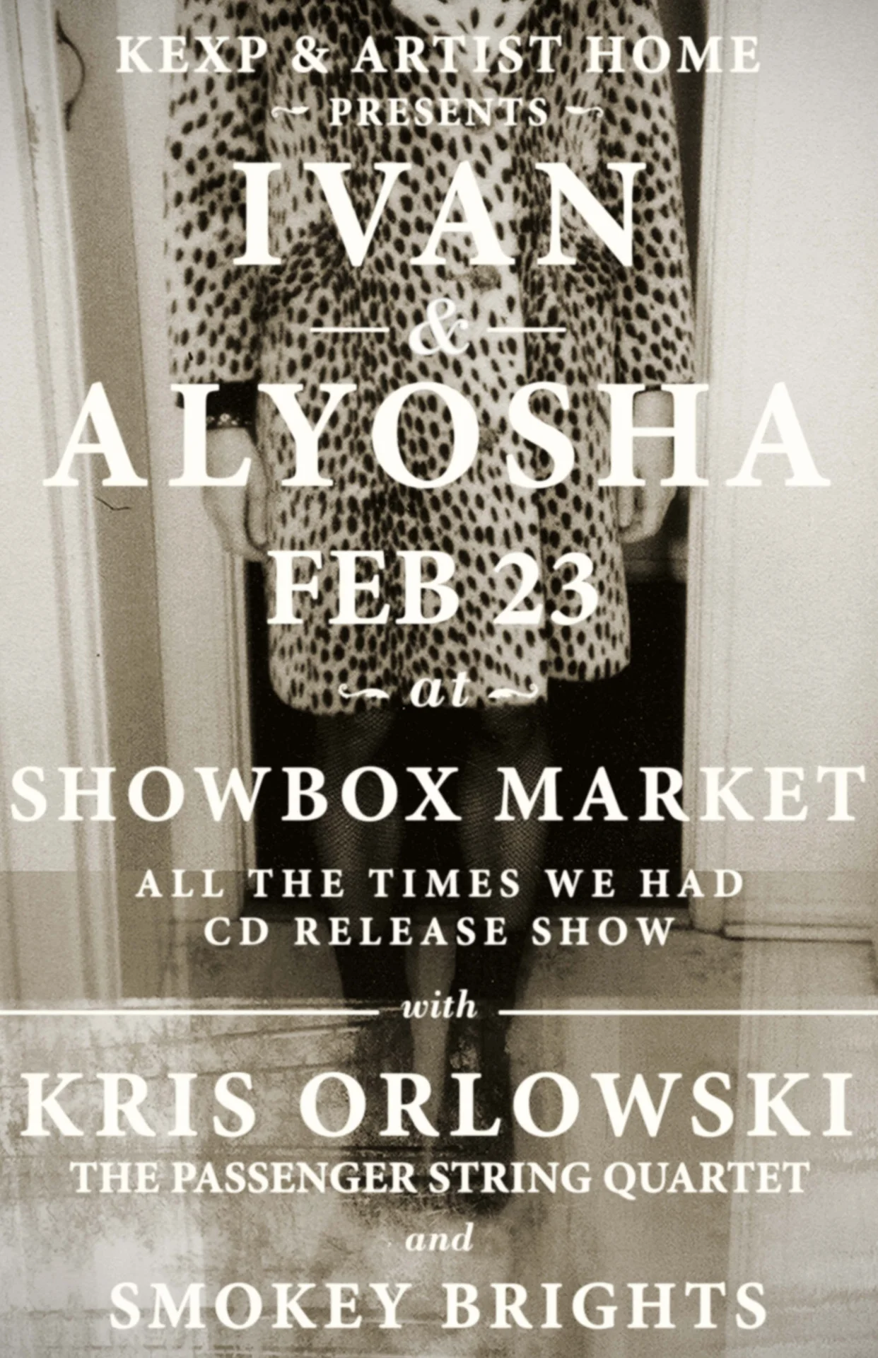 Only a few Tickets Left for Tomorrow’s Showbox Show w/ Kris Orlowski / Smokey Brights / Passenger String Quartet! Get ‘em here! http://bit.ly/IvanAlyoshaShowbox
