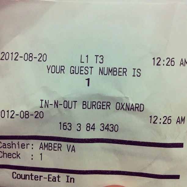 In-N-Out guest #1. Making our mothers proud. (Taken with Instagram )
