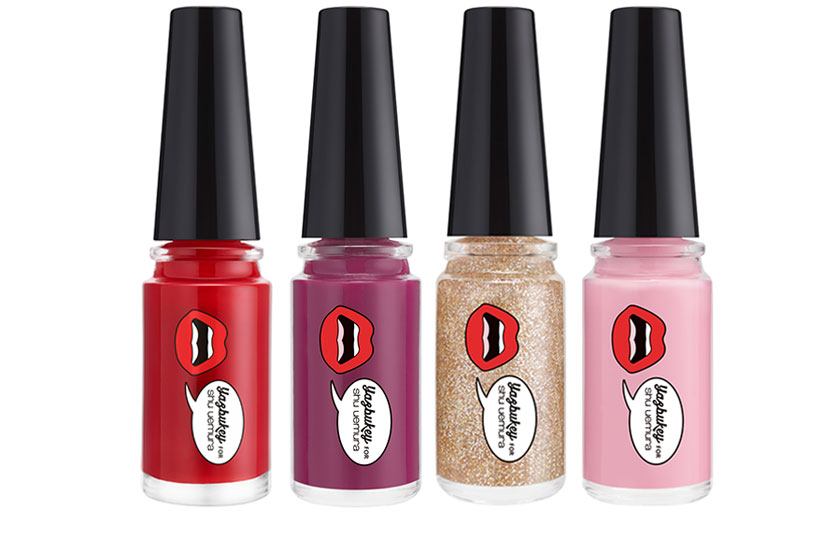 Nail Colour, from left: Yaz Red, Daring Burgundy, Gold Medalist, Modest Pink, $20 each 