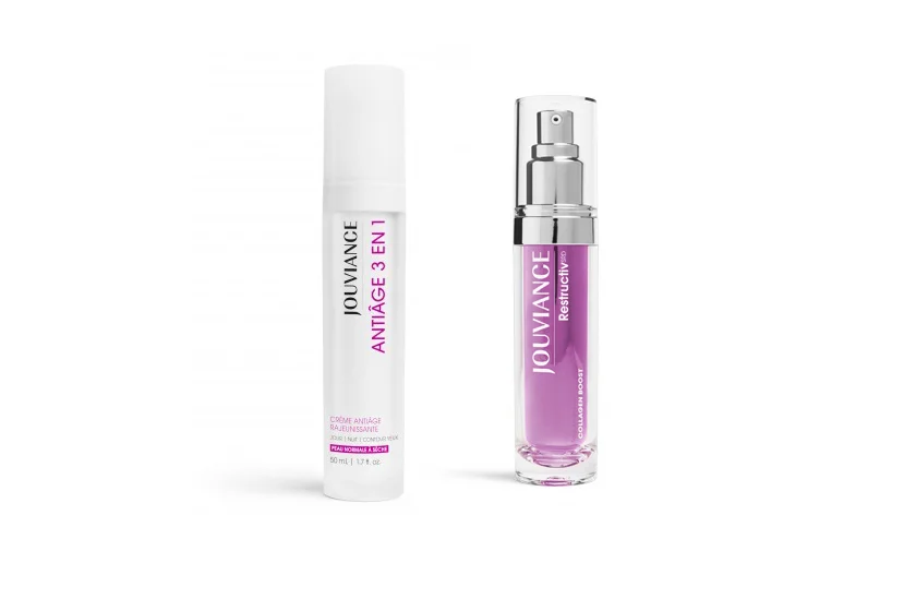 The brand’s flagship product, 3-in-1 Anti-Age Cream, and the new Restructiv Collagen Boost