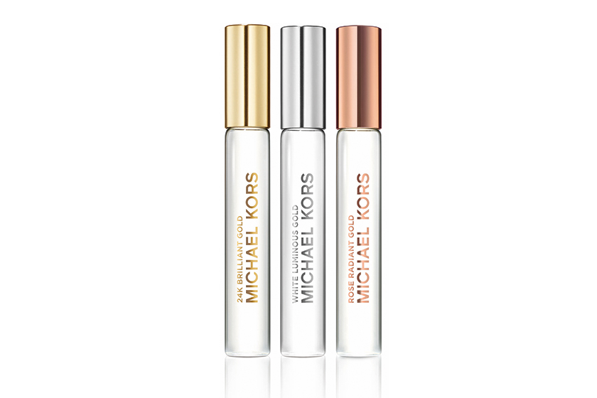 Michael Kors Gold Fragrance Collection Rollerballs, $30 each, at Michael Kors Boutiques