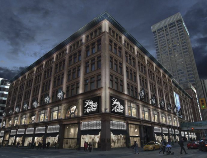 Rendering of Canada’s First Saks Fifth Avenue, at Yonge/Queen in Toronto