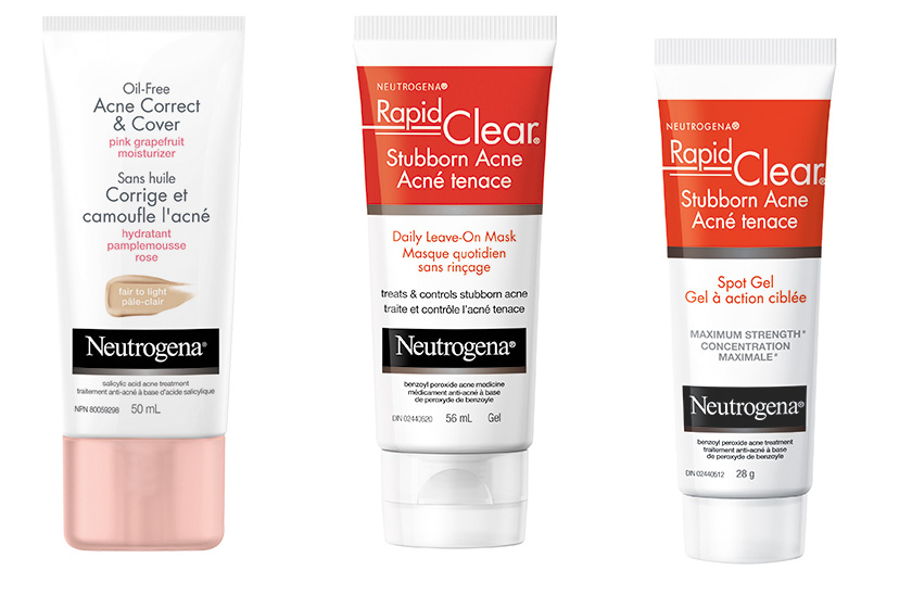 Neutrogena Rapid Clear Stubborn Acne, $10 each, at drugstores