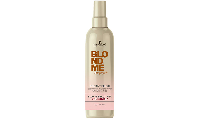  Schwarzkopf Professional BlondMe Instant Blush is a spray-on pastel for blondes that lasts up to three shampoos.  $20, available June at salons  
