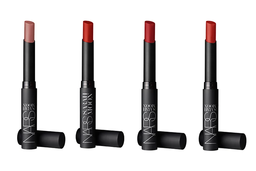 Nars Moon Matte Lipstick in (from left) Indecent Proposal, Rouge Improbable, Rouge Indiscret and Fearless Red, $36 each, available at all Nars retailers