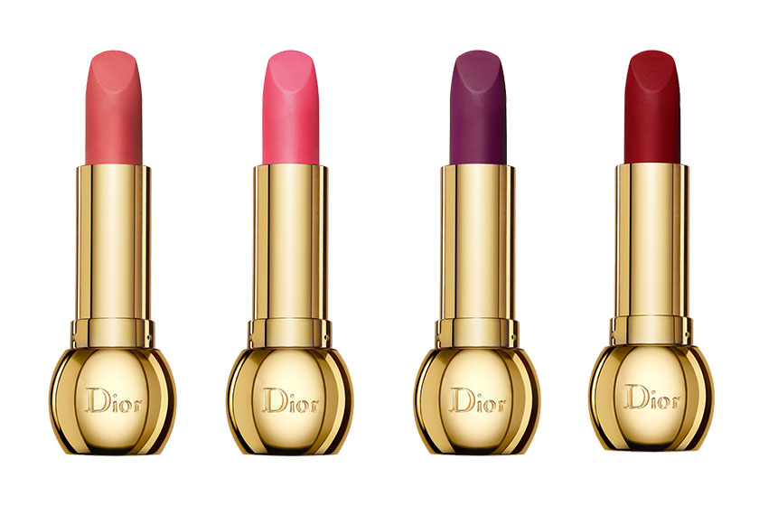  Dior Diorific Matte Lips in (from left) Golden, Charm, Ravissement, Fascination and Splendor, $46 each 