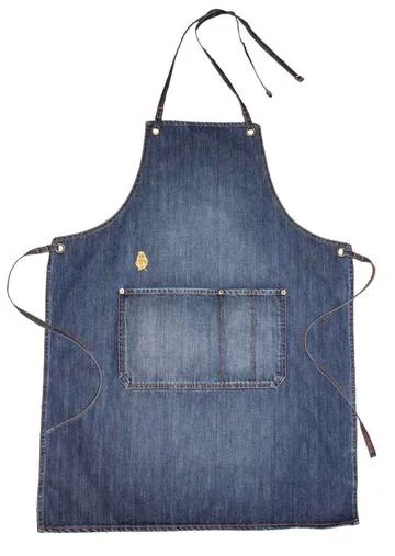Indigo Unisex Denim Apron with Front Pocket - $69.95 A premium quality unisex indigo denim apron you don't need to take off to answer the door! Easy care and long wearing. 100% Cotton (Body length is approx 87cm from top to hem and 62cm across widest part-not including strap)