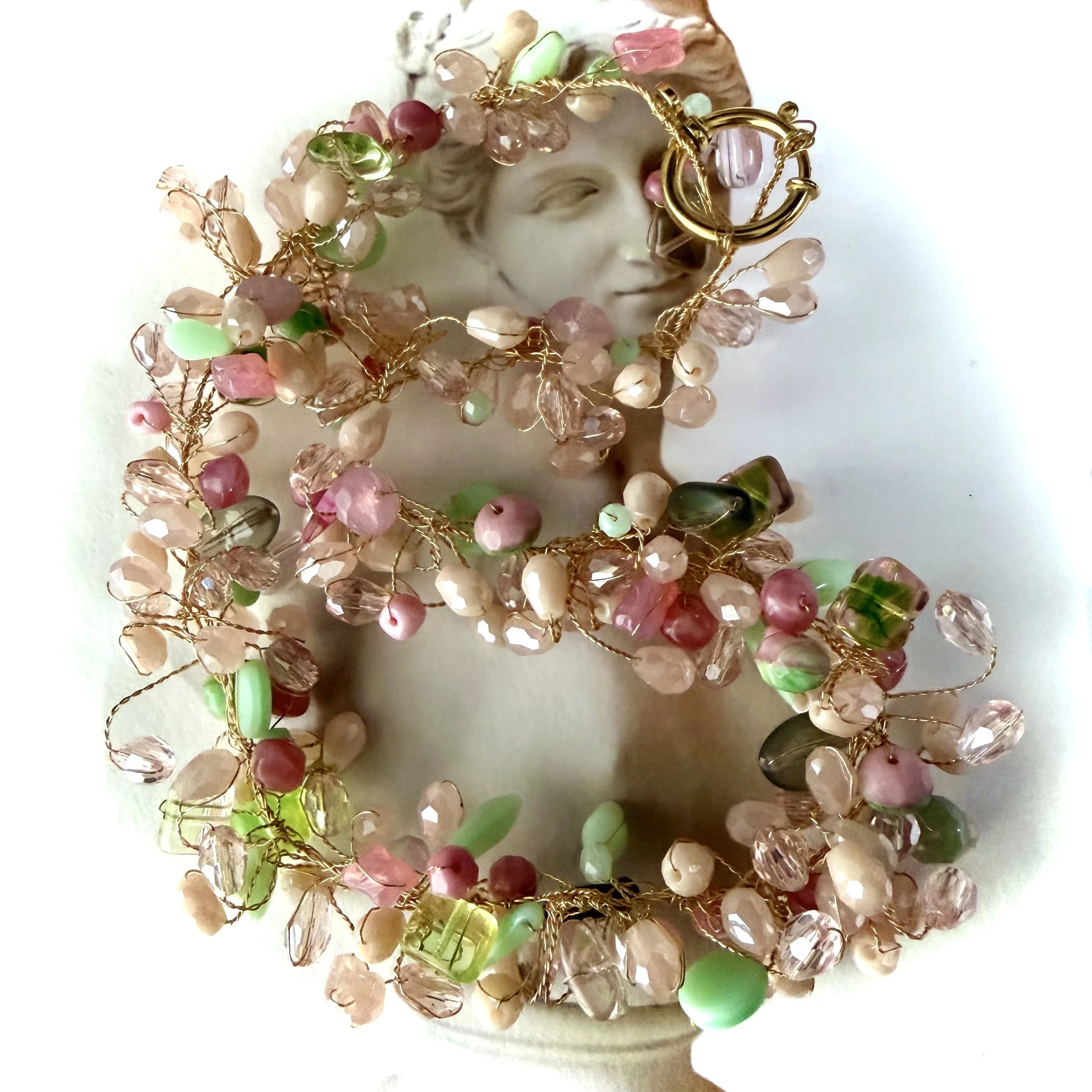 12. Maria Leoni - Hand Wired Cherry Blossom Hues - Necklace
