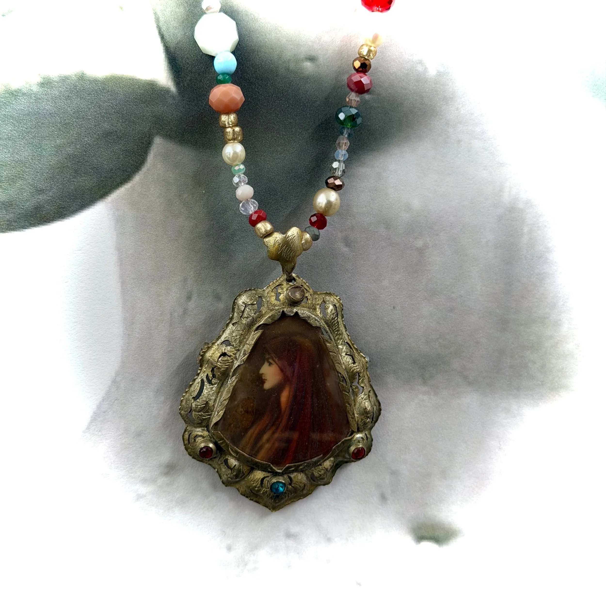 27. Maria Leoni - Late 1800s portrait of Saint Fabiola - Necklace