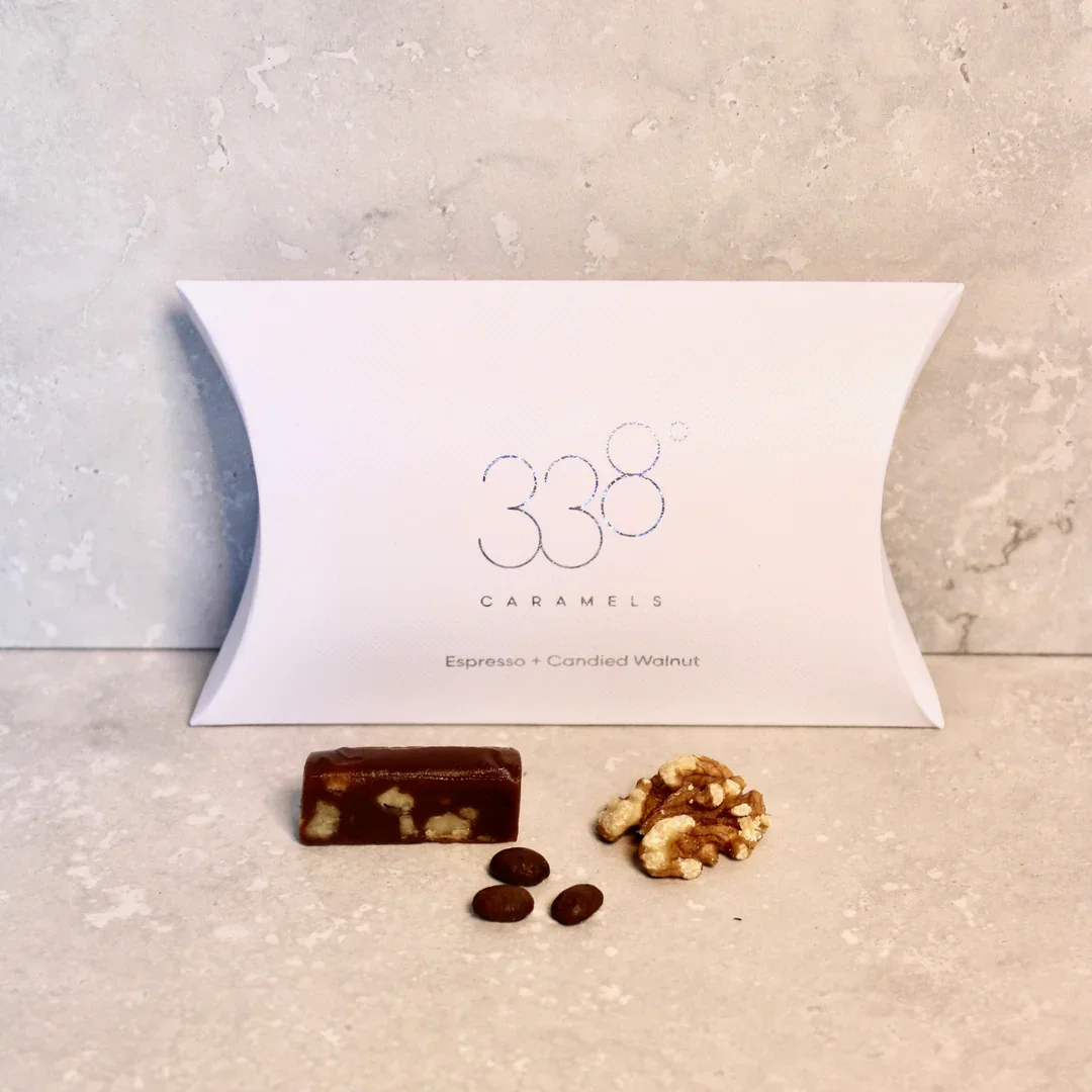 338degrees - Petit Fours of Espresso + Candied Walnut Caramel