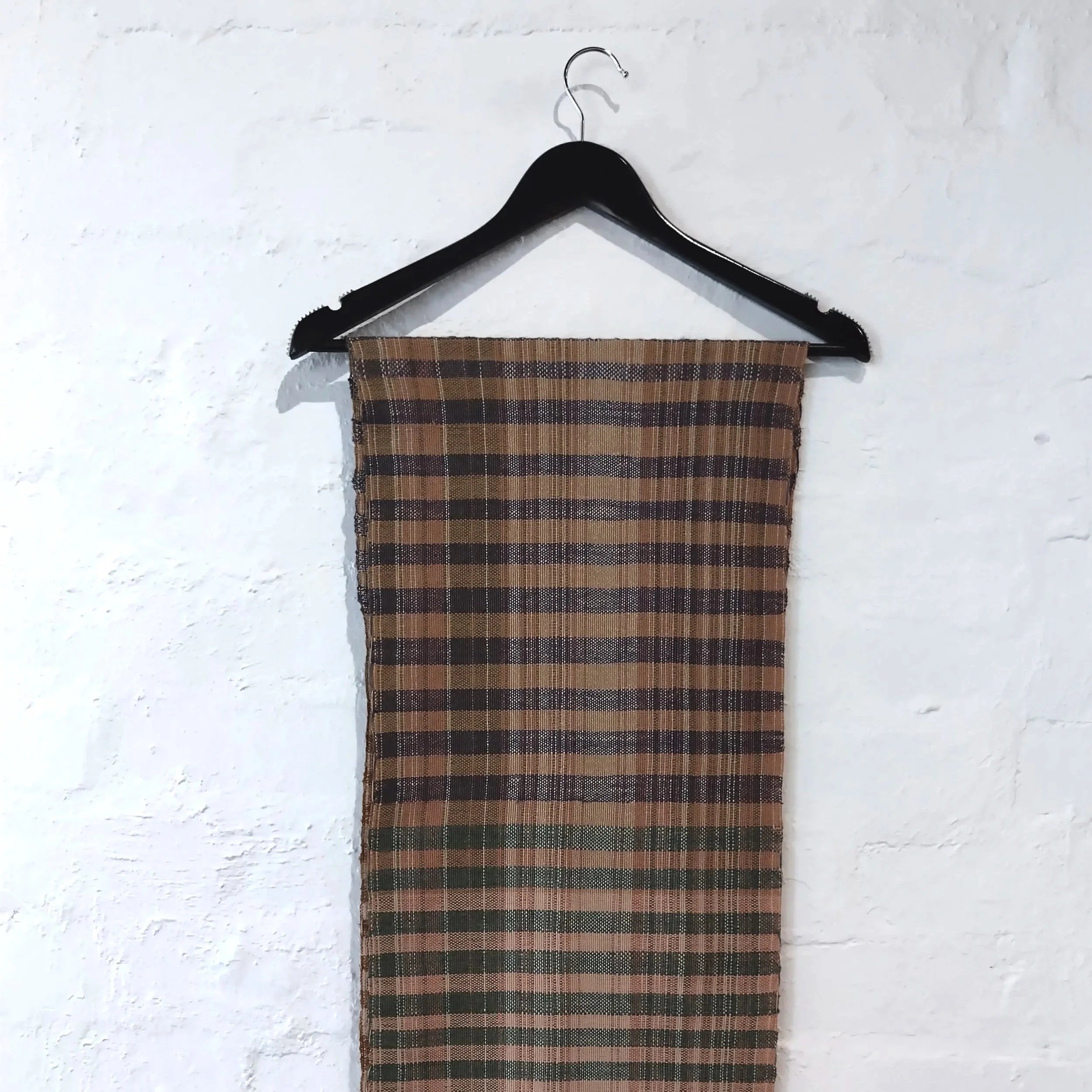 Valeria Benavides - Saori Weave Scarf, Blush and Green Autumn