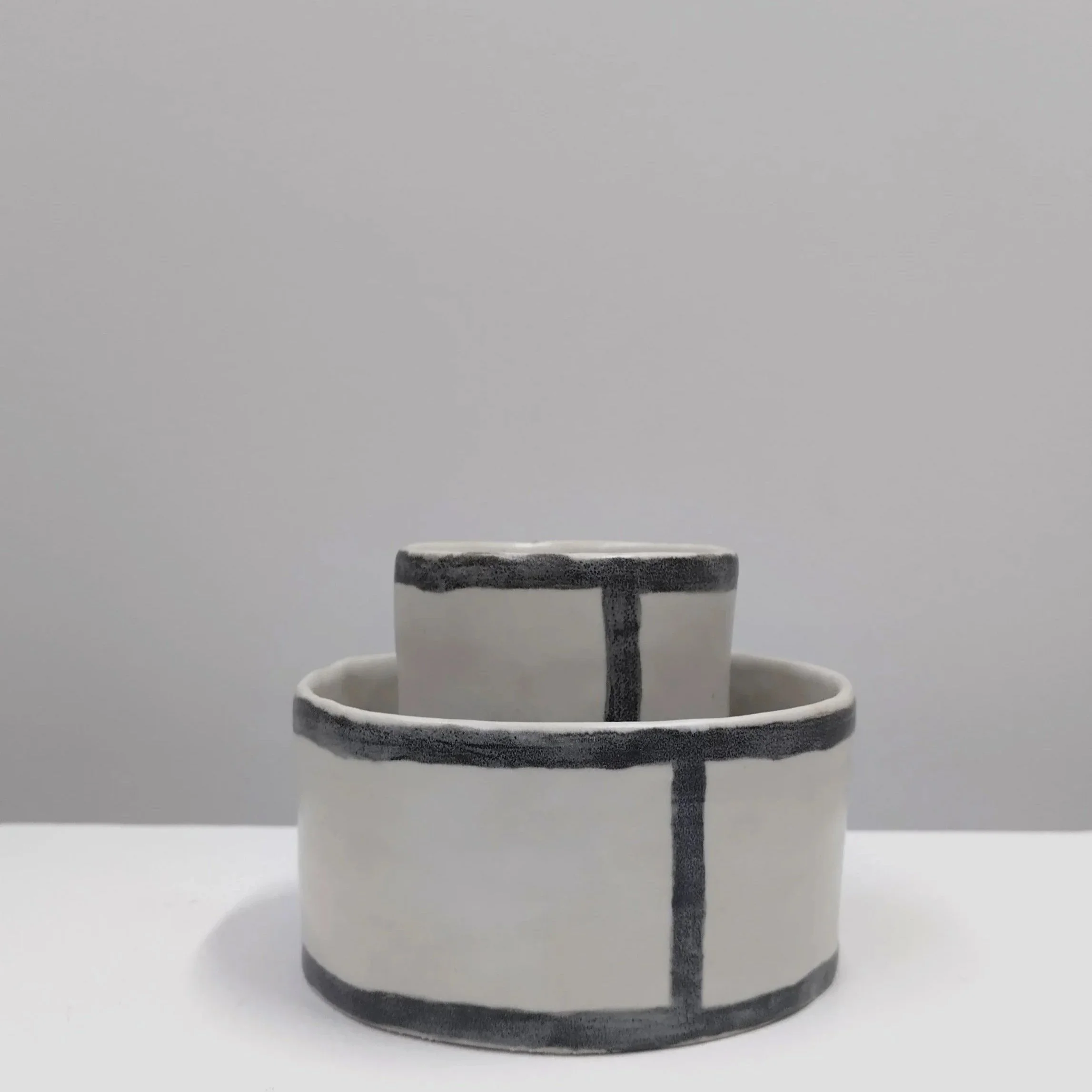 Andrew Plymin - White Double Cylinder w/Black Outline