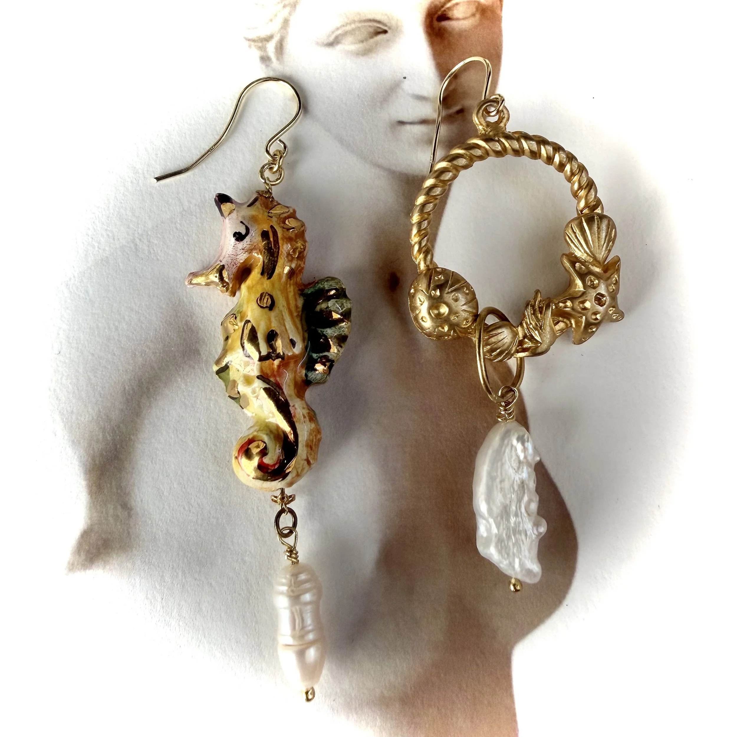 21. Maria Leoni - Ceramic Seahorse - Earrings