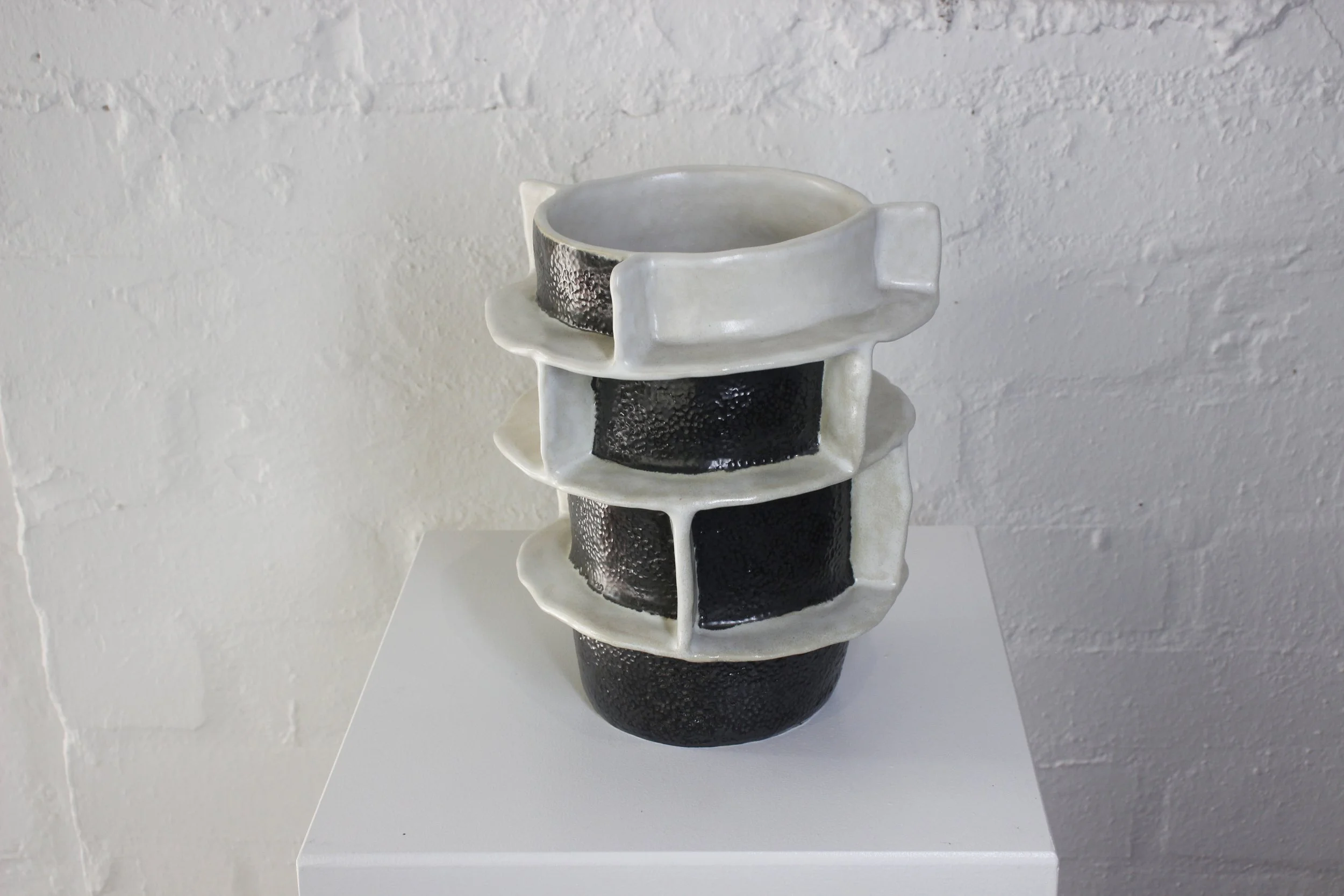 Andrew Plymin - Black and White Vessel with Shelves