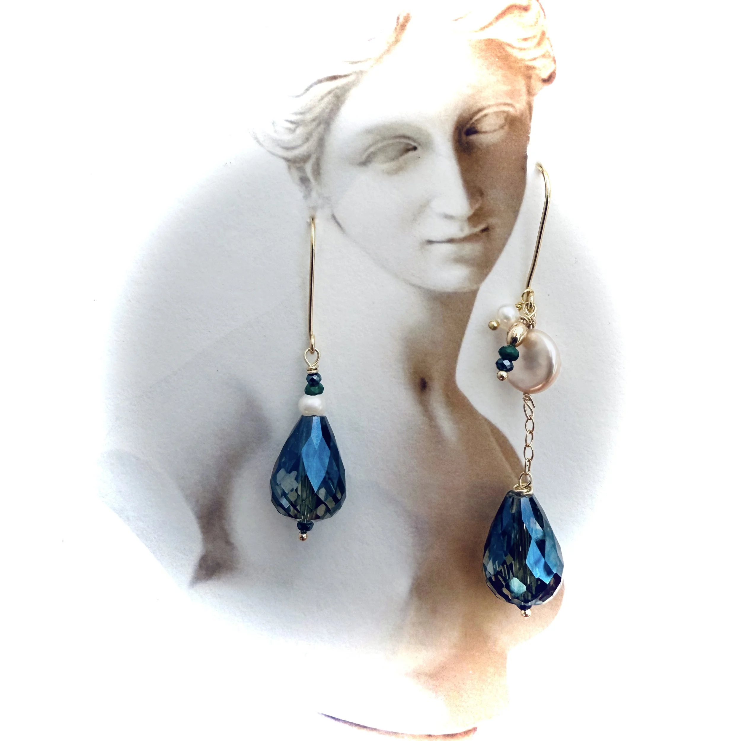 14. Maria Leoni - Azure Crystal Drop - Earrings