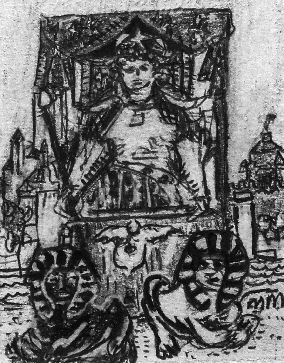 Marina Mason. Chariot Pencil on paper. 26.5 x 22.5cm. 2024.jpg