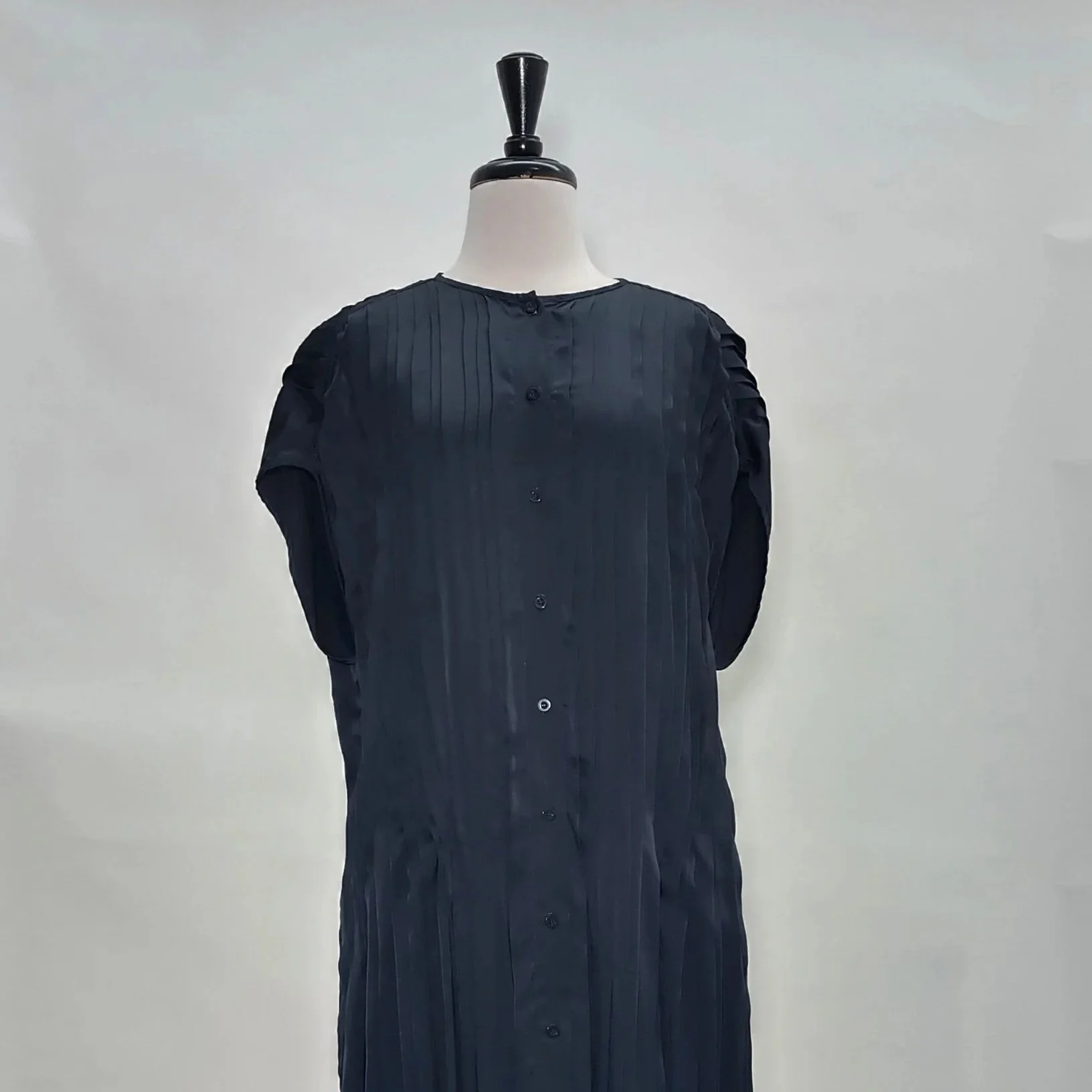 Akira Isogawa - Pleated Tunic Dress is Dark Navy