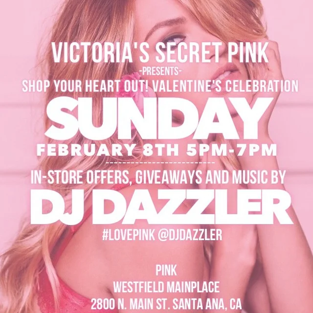 Today, join me for the @vspink #valentinesday shopping event of the year at @westfieldmainplace in #OC! #victoriassecret #vspink #lovepink #valentine