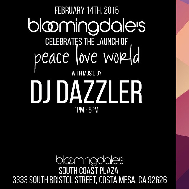 What better way to spend #valentinesday than to celebrate #peaceloveworld! Join me at @bloomingdales @southcoastplaza to celebrate the launch of @peaceloveworld today, 1-5pm. #happyvalentinesday #southcoastplaza #bloomingdales #littlebrownbag #mediumbrownbag #bigbrownbag
