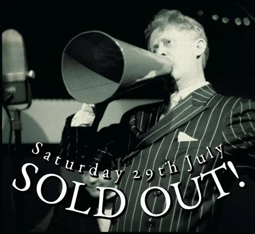 The July Gin Mill Social sold out. Greg Poppleton sing through a real 1920s megaphone