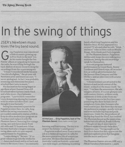 Metro interview in the Sydney Morning Herald