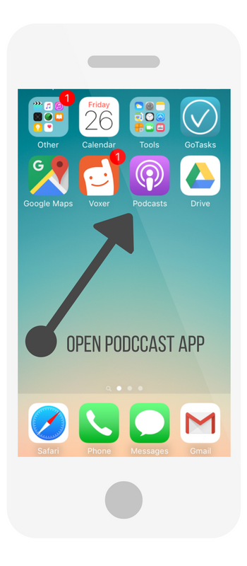 Step 1: Open the Podcast App on your phone.