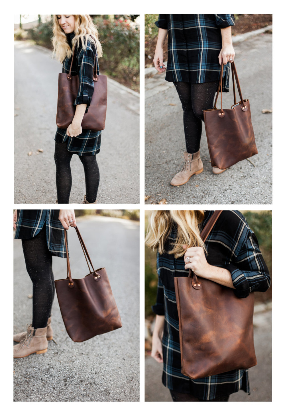 USA Made Leather Porter Tote — Hawks & Doves