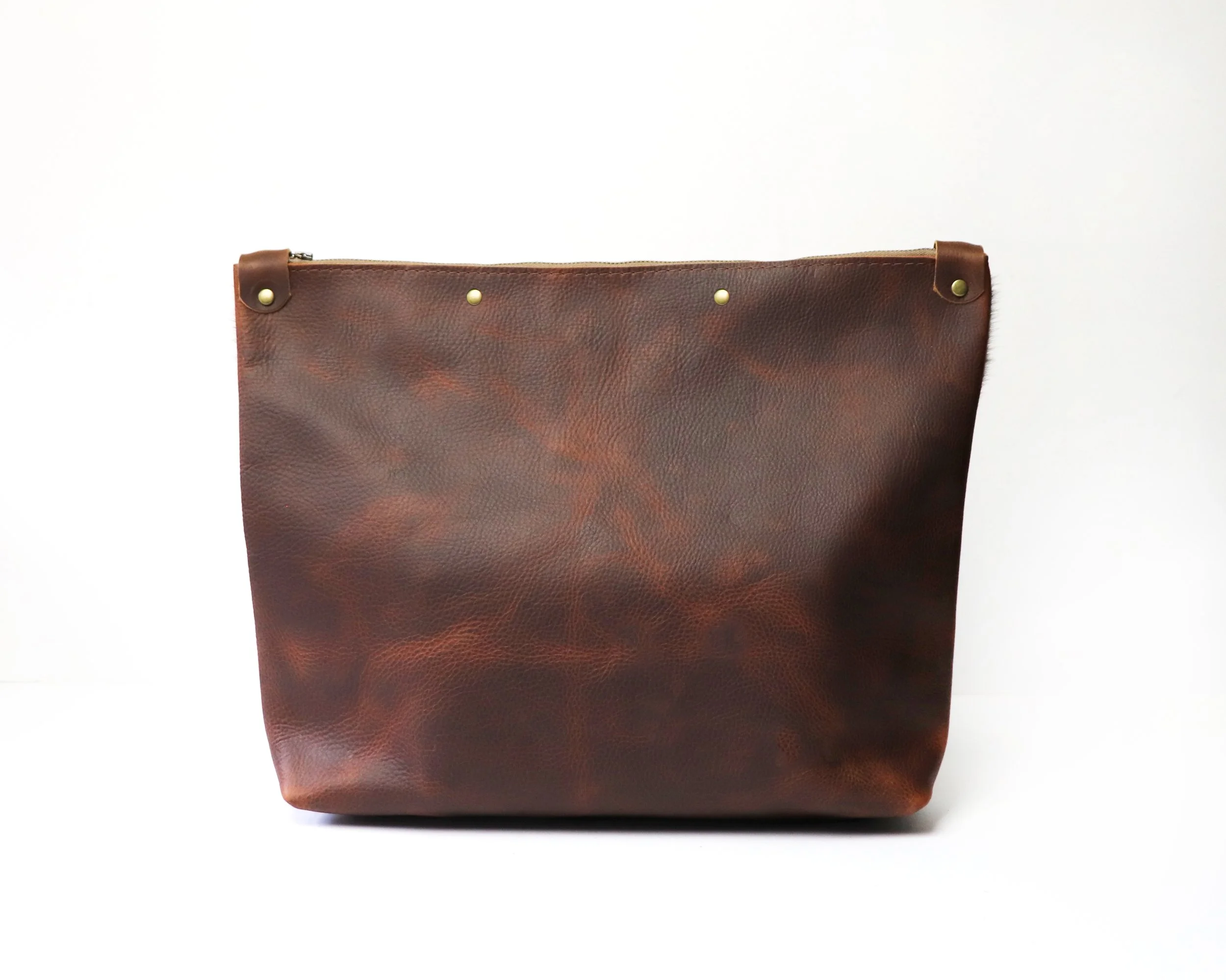 The BIG Cross Body Brown leather with Cattle Brand Pocket #223