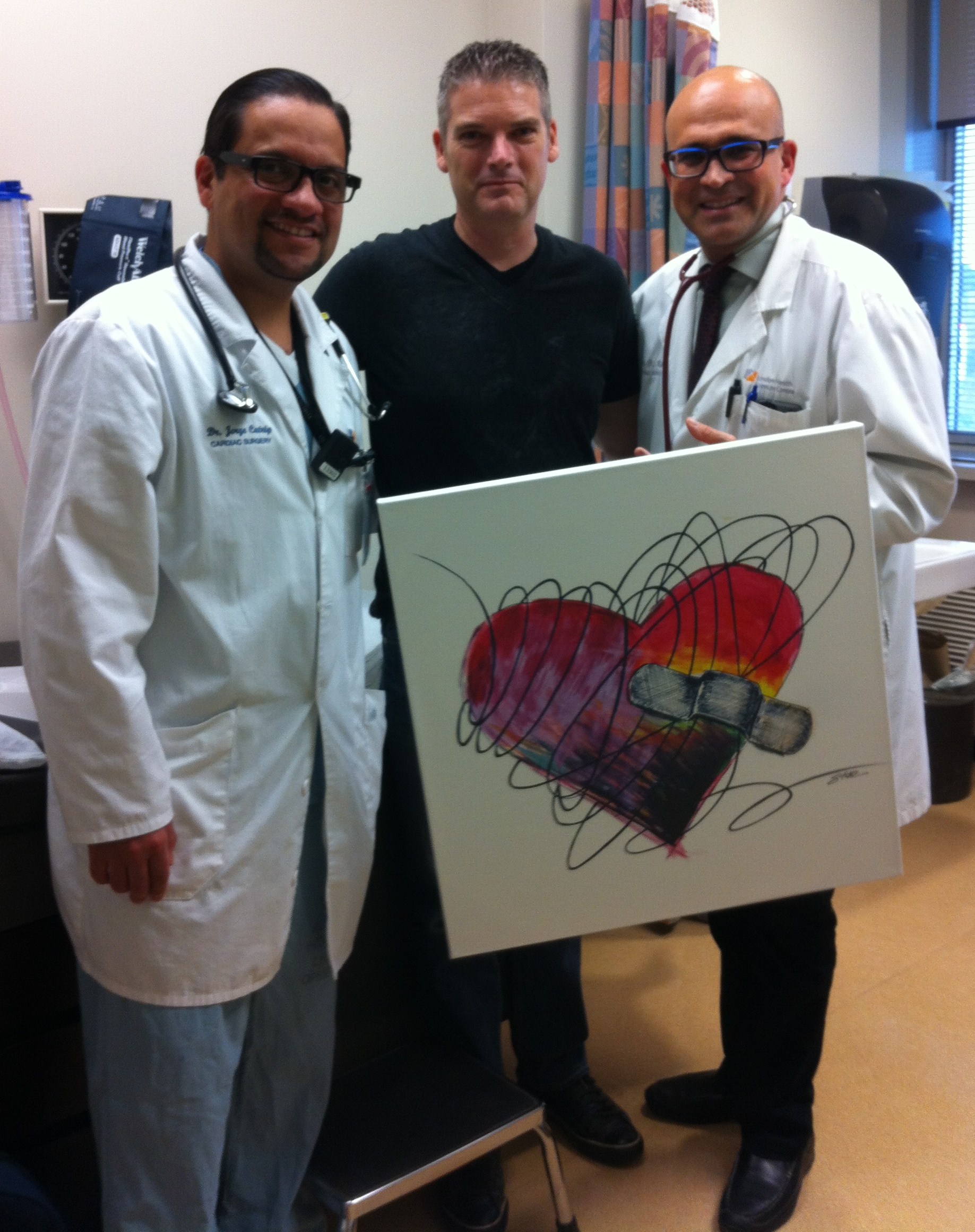 Dr. Jorge Catrip and Dr. Bob Kiaii on first visit back after surgery