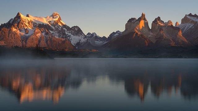Mirrored Torres // a rare calm morning in Torres del Paine National Park, Chile last April.  I'm looking forward to heading back to Patagonia in 2019 with @colbybrownphotography , so who's coming with us? 
#patagonia #torresdelpaine #longexposure .
.