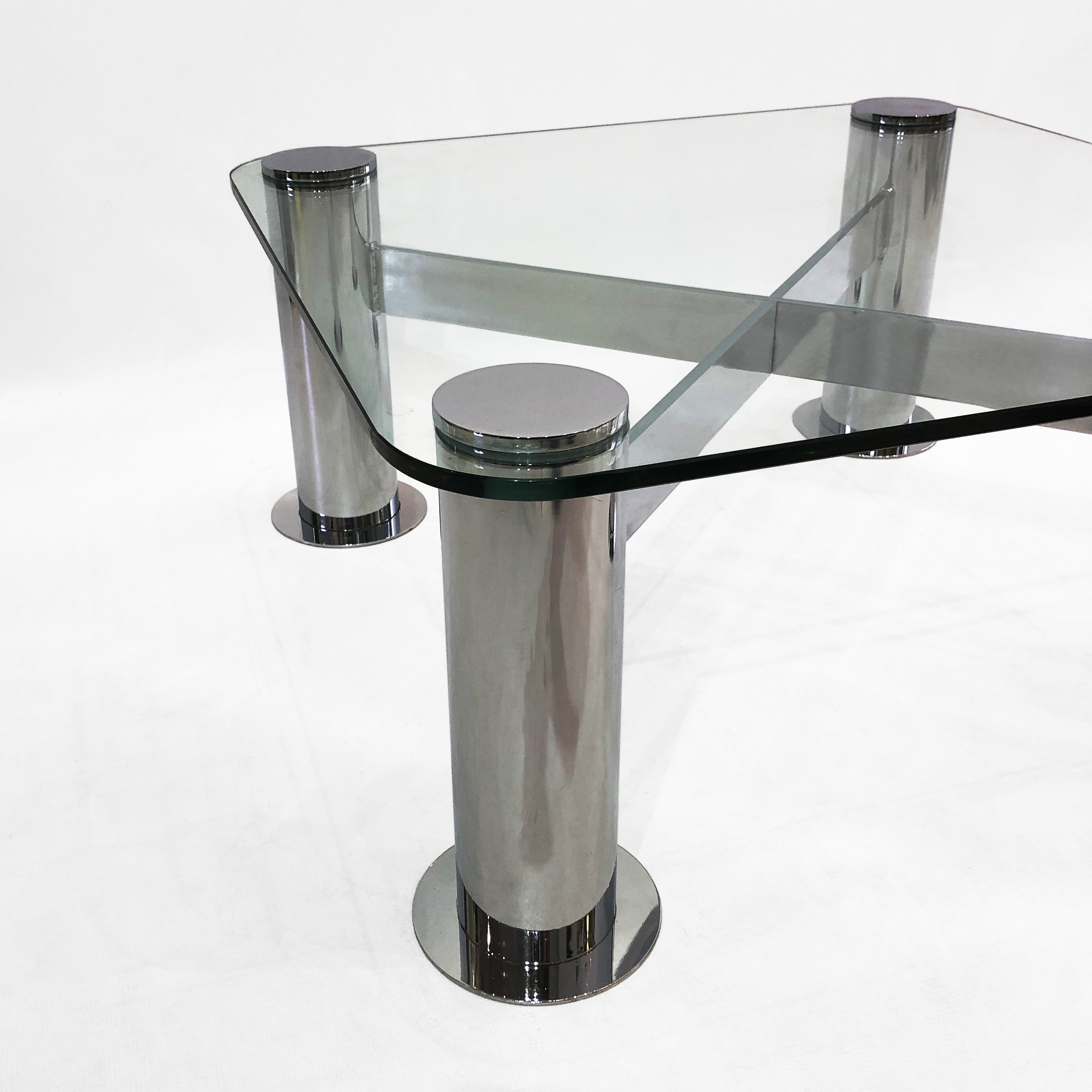 Pace Postmodern Chrome Grass Square Coffee Table 5.jpg