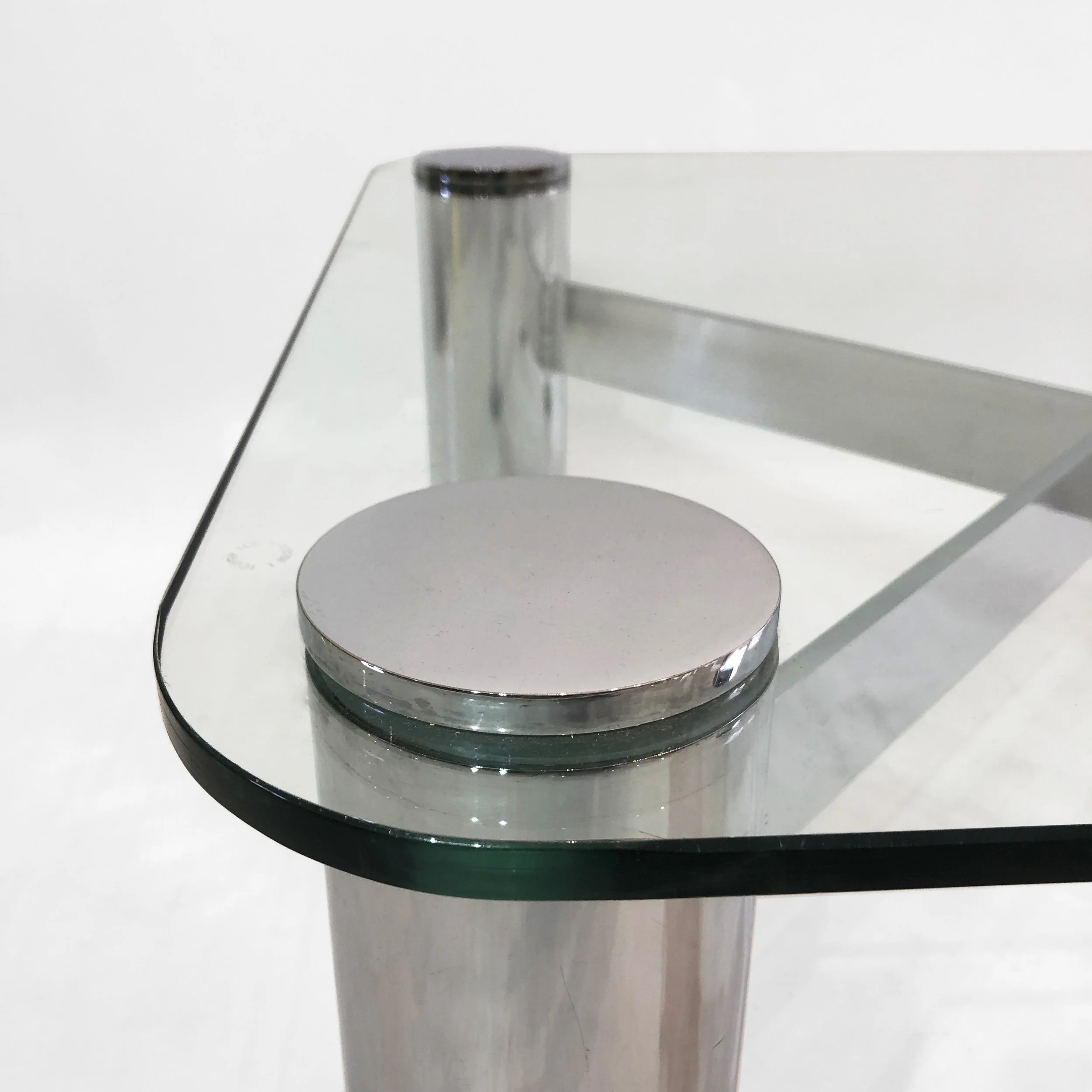 Pace Postmodern Chrome Grass Square Coffee Table 6.jpg