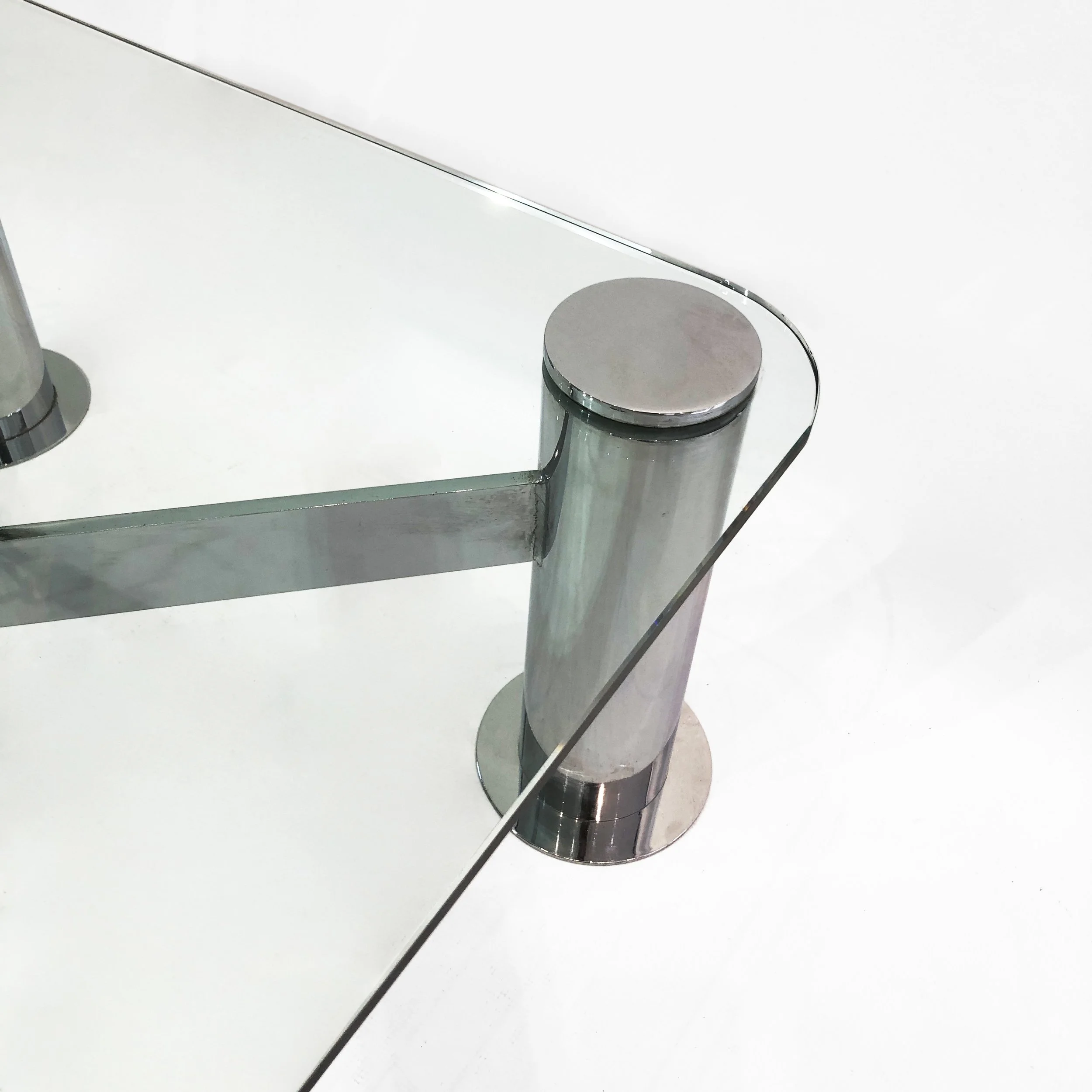 Pace Postmodern Chrome Grass Square Coffee Table 9.jpg
