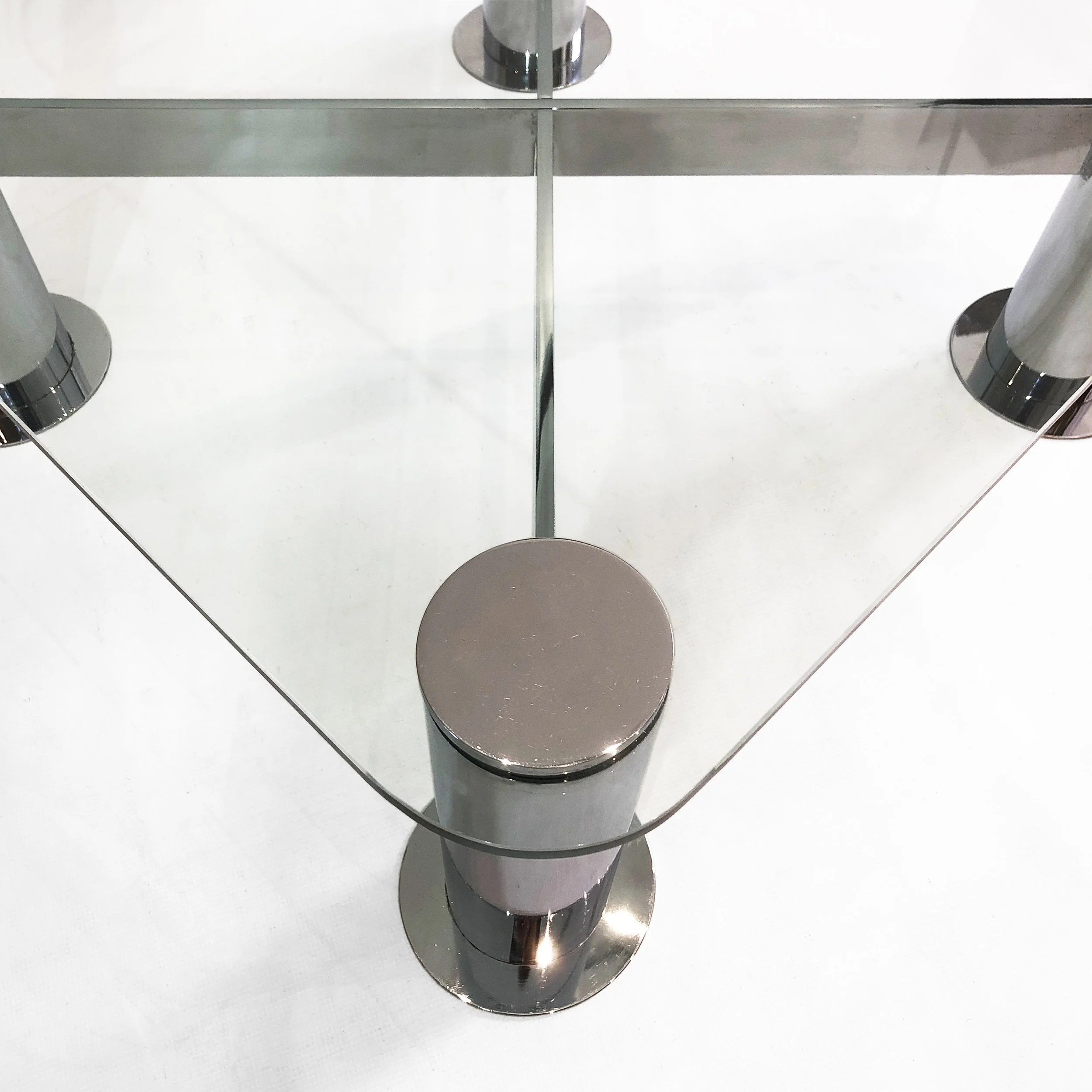Pace Postmodern Chrome Grass Square Coffee Table 10.jpg