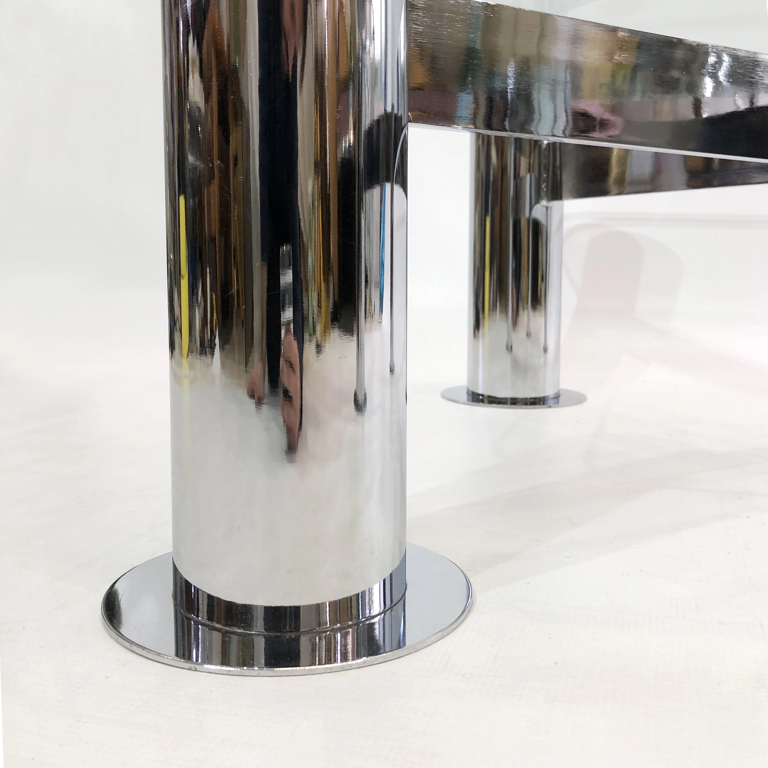 Pace Postmodern Chrome Grass Square Coffee Table 7.jpg