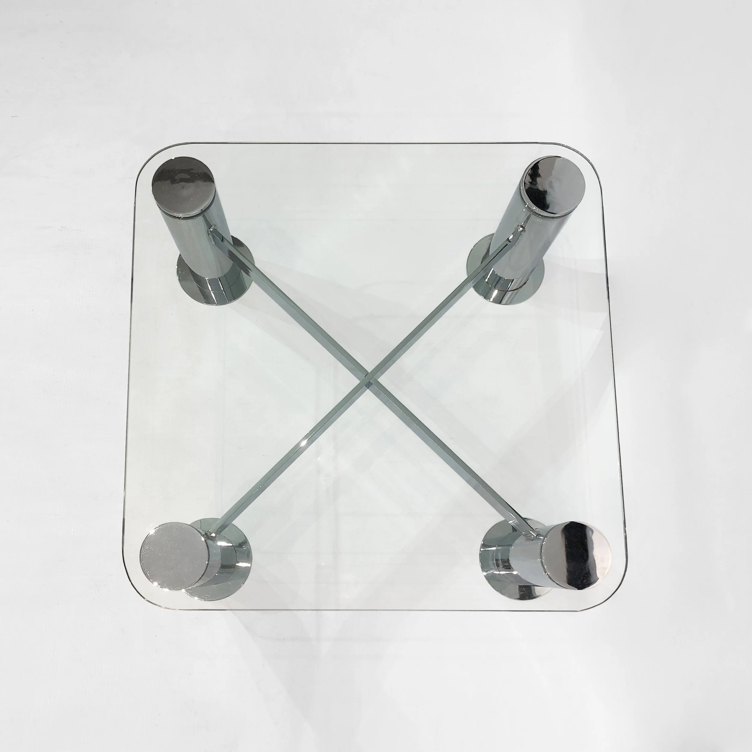Pace Postmodern Chrome Grass Square Coffee Table 11.jpg