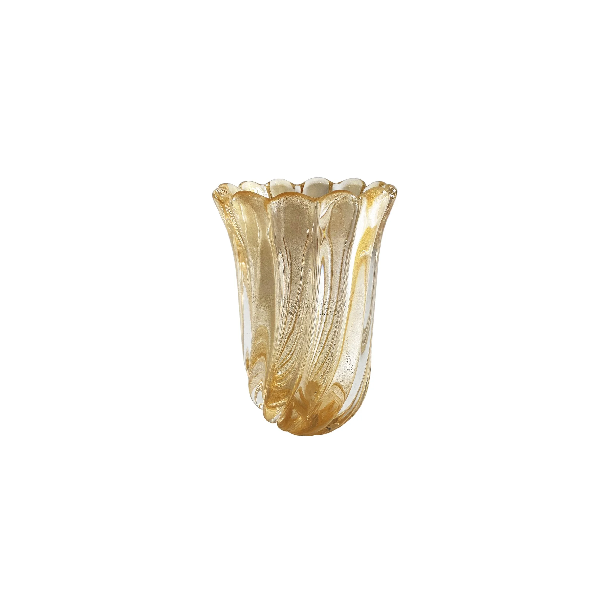 Archimede Seguso Murano Glass Gold Flakes Art Deco Vase 1.jpg