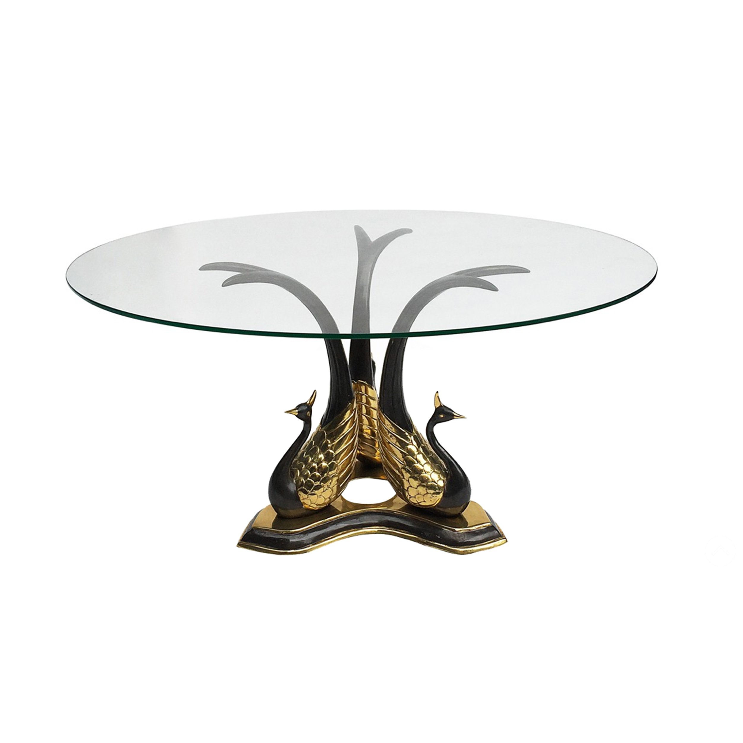 Brass Peacock Side or Coffee Table1b.jpg