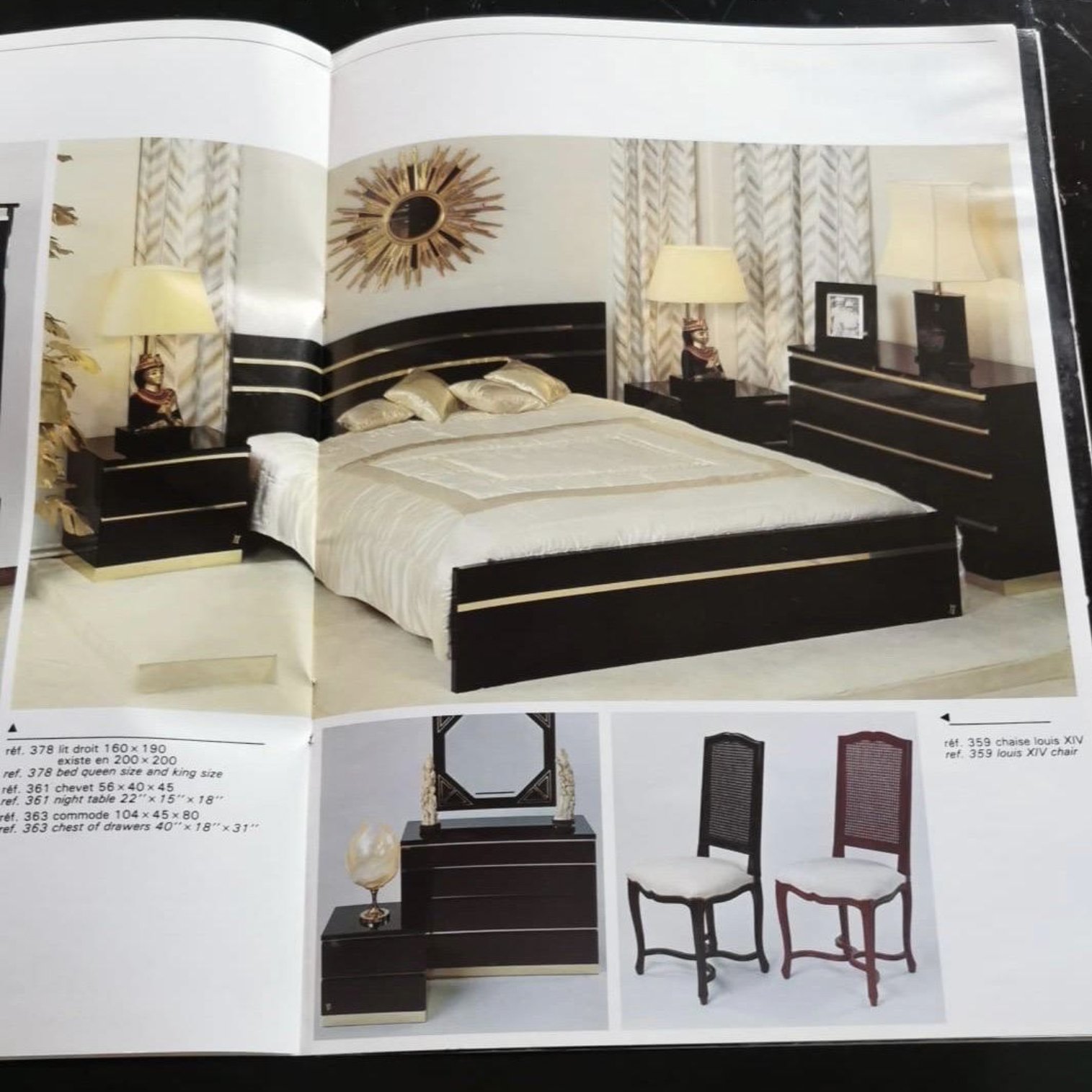 Eric Maville Burgundy Brass Double Bed and Side Tables 15.jpg