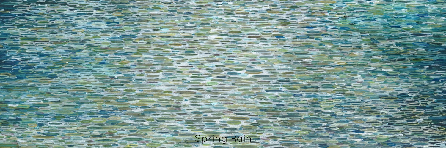 Spring Rain on A Lake
