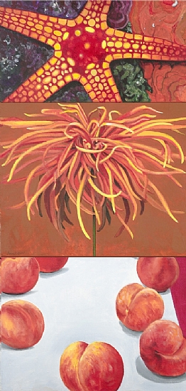 Orange Connections. 2005. Oil and Ink on canvas. Available.
