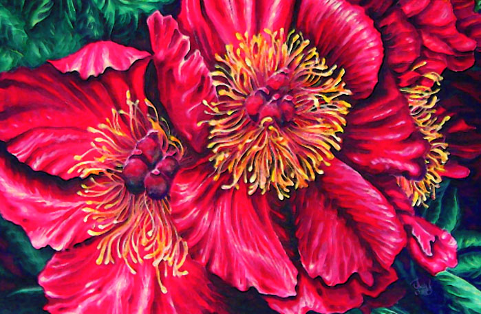 Raging Red Chrysanthemums, 1999. Available.