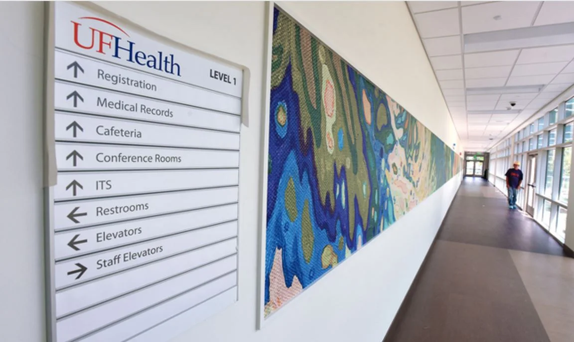 University of Florida Health, Jacksonville, FL. Custom Corridor Panels.
